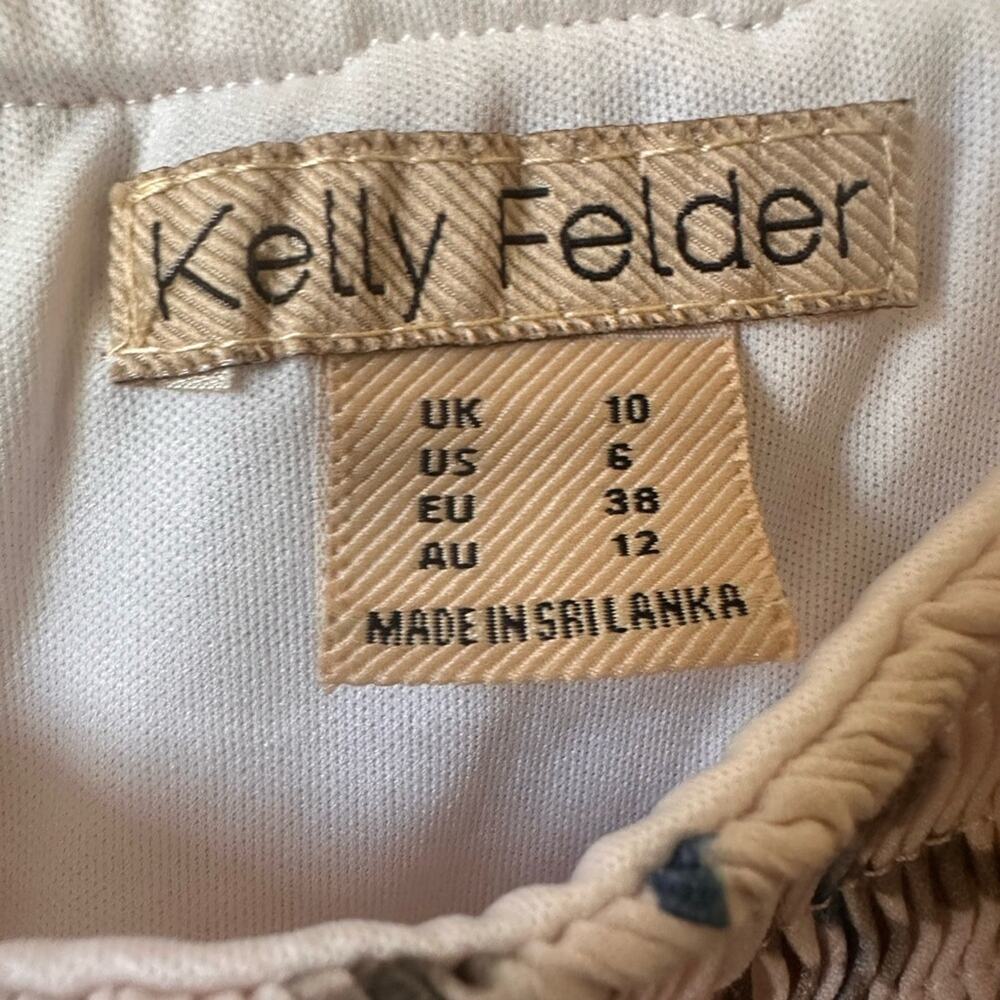 Kelly Felder Smocked Floral Sundress Pink Red Blue White Women’s Size 6 - Picture 3 of 3
